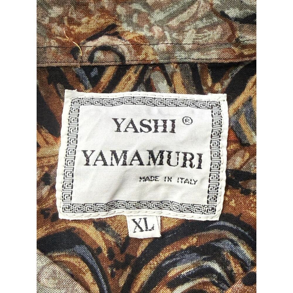 Vintage Yashi Yamamuri Italy Abstract Tribal Print Button Up Shirt Womens XL - Picture 4 of 9